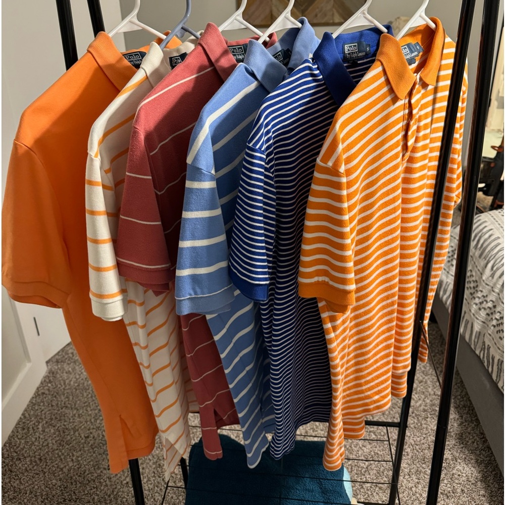 Six Ralph Lauren Polo shirts